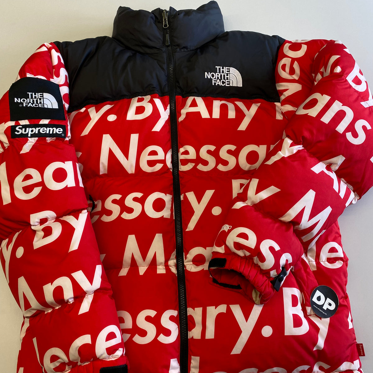 Supreme The North Face By Any Means Nuptse Jacket Red FW15